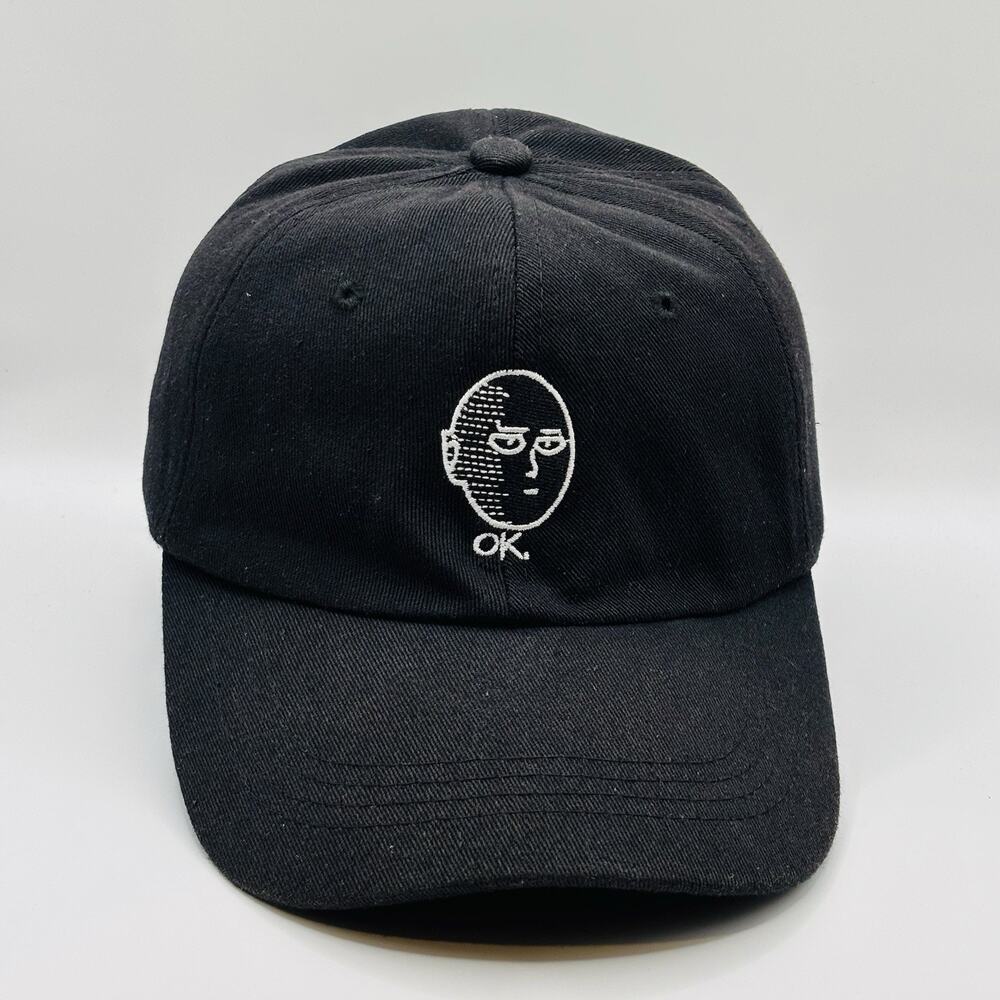 Japanese anime One-Punch Man Hat Baseball Cap Adjustable Saitama Black OPM